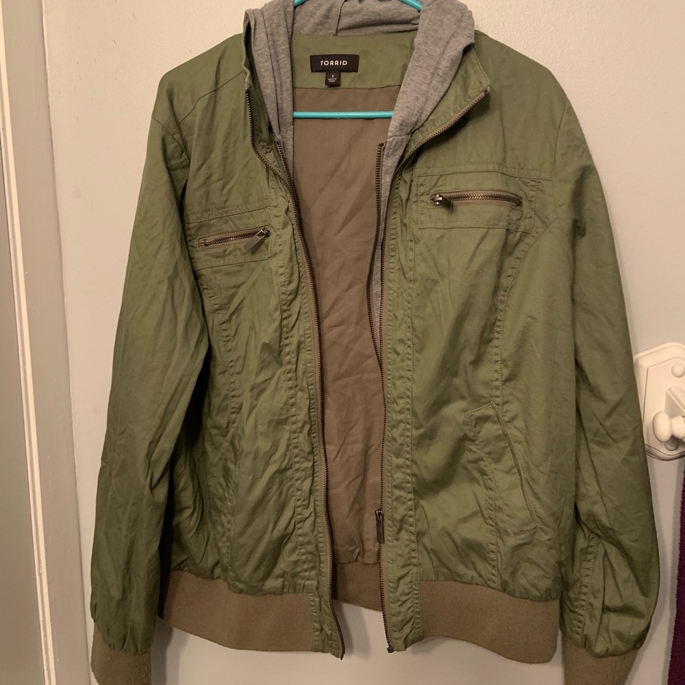 torrid plus jacket with under sweatshirt styling